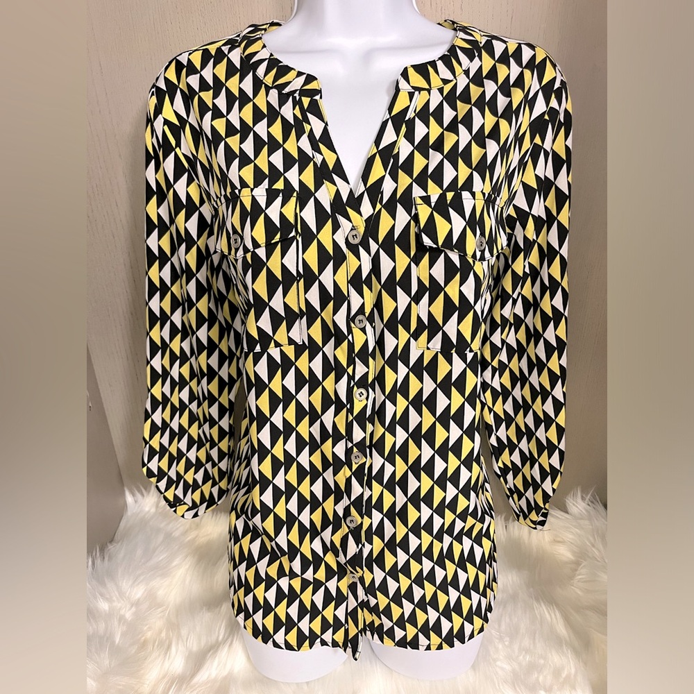 Notations yellow and black blouse